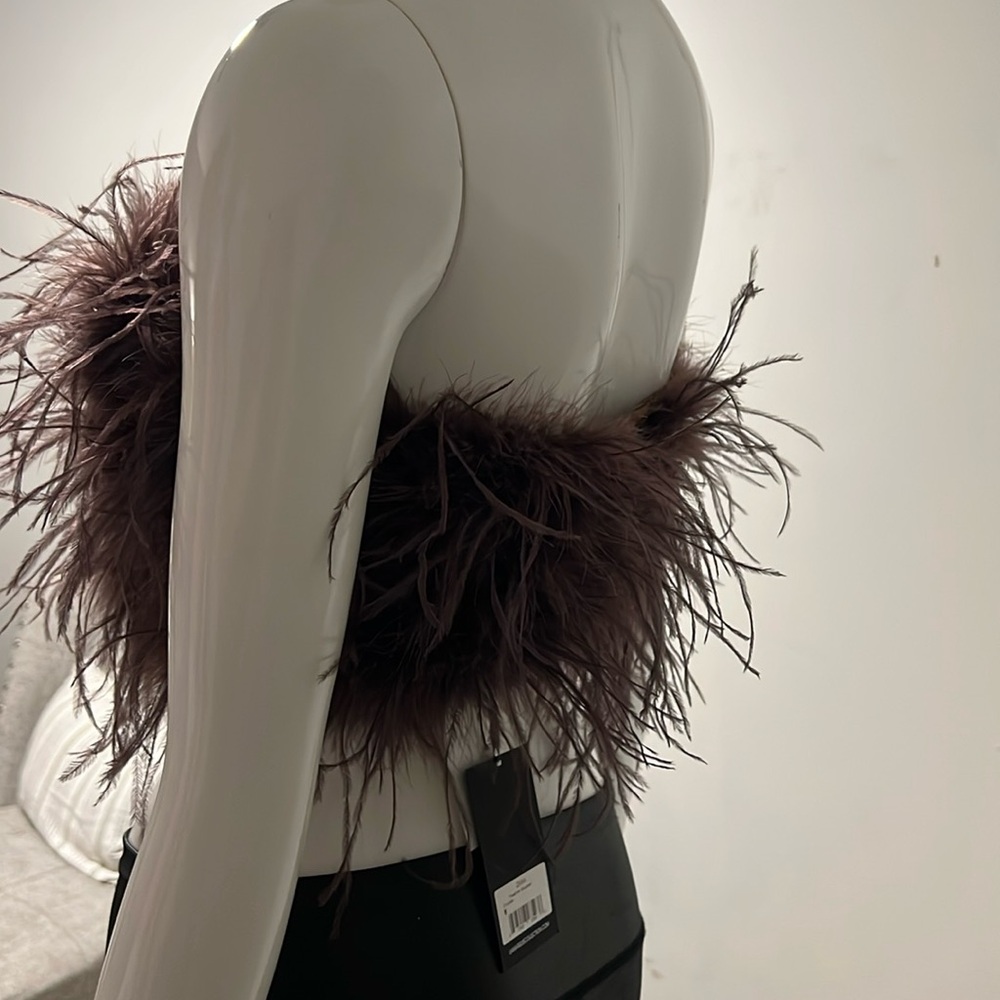 Lamarque Strapless Bustier color chocolate feathers - Picture 7 of 12